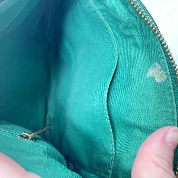 Fossil Womens Crossbody Bag Leather Multiple Pockets Zip Adjustable Strap Green - Picture 6 of 13